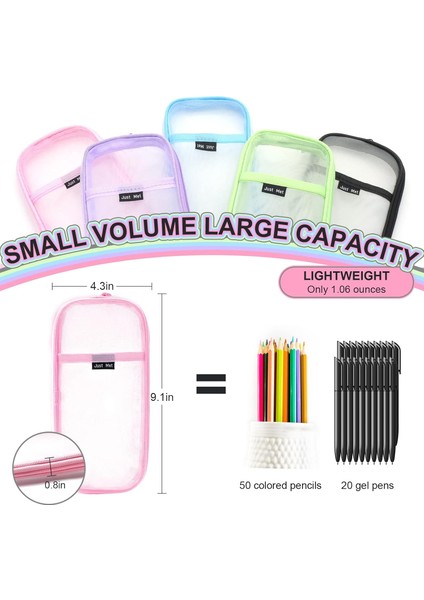 Şeffaf Örgü Kalem Çantası Temizle Görünür Örgü Kalem Çantası Yetişkin Saklama Çantası Fermuarlı Şeffaf Kırtasiye Kozmetik Çantası Seyahat Ofis Koleji Için (Yurt Dışından) fırsatları