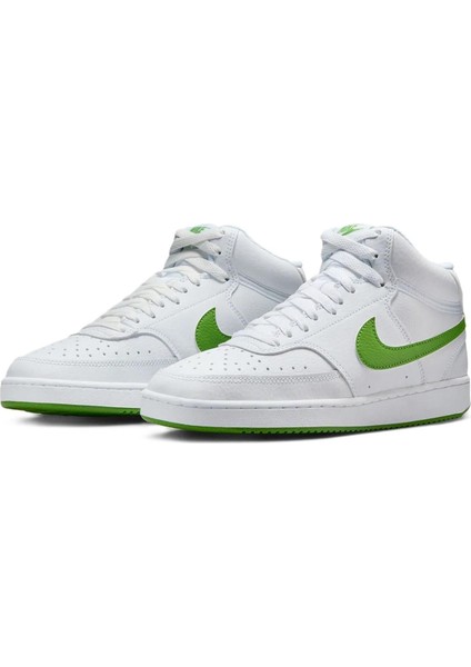 Court Vision Mid Sneaker Bilekli Günlük Beyaz Yeşil Swoosh Spor Ayakkabı modelleri