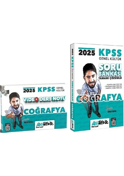 Hocawebde Yayınları 2025 Kpss Coğrafya Video Ders Notu + Soru Bankası 2 Li Set - Engin Eraydın