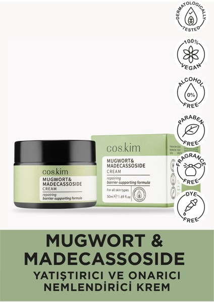 Mugwort & Madecassoside Yatıştırıcı ve Onarıcı Nemlendirici Krem|mugwort&madecassoside Cream 50 ml