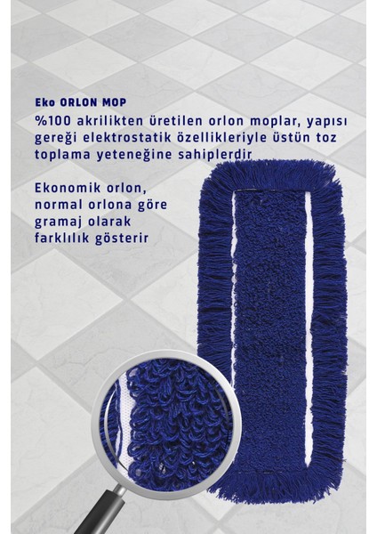 50 cm Orlon Mop Yüzey Toz Toplama Ekonomik ve Dayanıklı Temizlik Aracı Yedek modelleri
