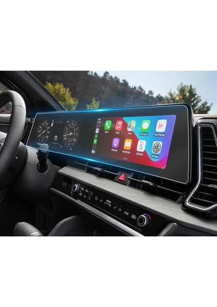 Kia Yeni Sportage 2023 2024 12.3 Inç Navigasyon Ve Bilgi Ekranı Uyumlu 9H Nano Ekran Koruyucu