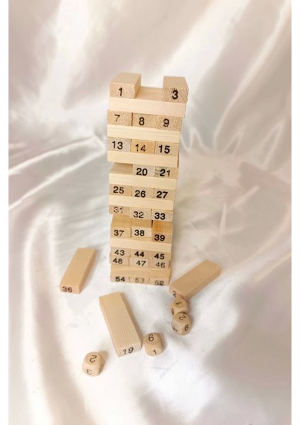 Jenga Ahşap Oyuncak Oyun Çubuğu Çöpü Akıl Zeka Beceri Oyunu