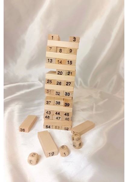 Jenga Ahşap Oyuncak Oyun Çubuğu Çöpü Akıl Zeka Beceri Oyunu