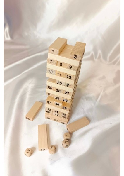 Jenga Ahşap Oyuncak Oyun Çubuğu Çöpü Akıl Zeka Beceri Oyunu