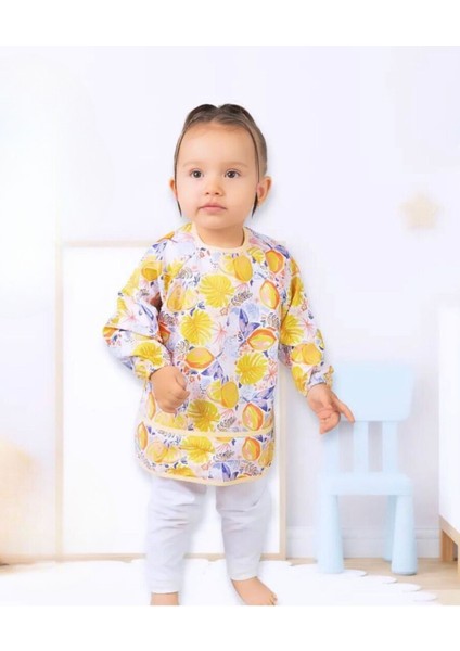 Bambino Kids Bebek Uzun Kollu Mama Aktivite Önlüğü (6-24 Ay) Jungle-Limon