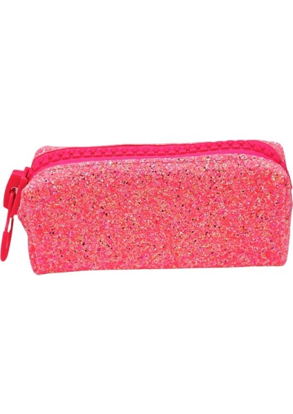 Taşlı Kalın Fermuarlı Kalem Kutu