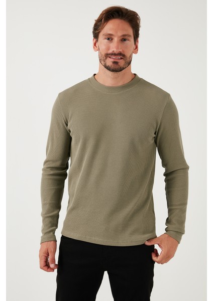 Pamuklu Bisiklet Yaka Slim Fit Basic Sweat Erkek Sweat 5905073 indirimleri