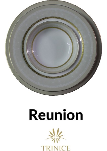Bone China 90 Parça Reunion Porselen Yemek Takımı - Zarif Tasarım ve Tam Kapsamlı Set