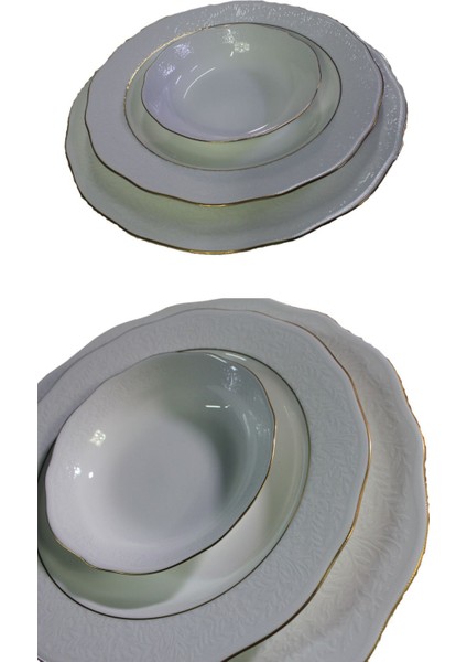 Bone China 90 Parça Porselen Yemek Takımı Pretty Gold - Retro Dizayn, Zarif Sofralar modelleri