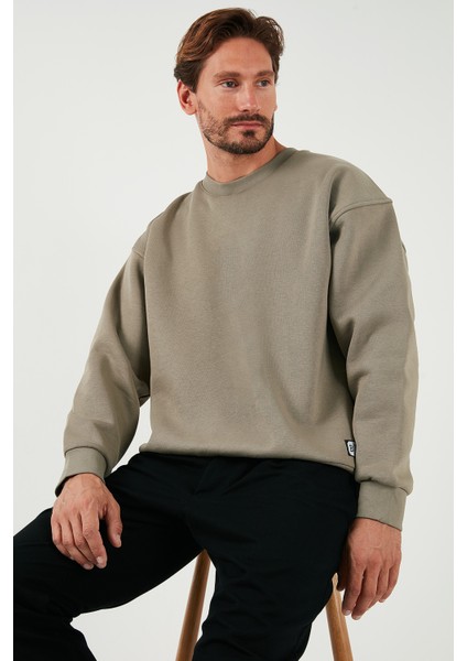 Regular Fit Bisiklet Yaka Pamuklu Içi Tüylü Yumuşak Şardonlu Sweat Erkek Sweat 5905255