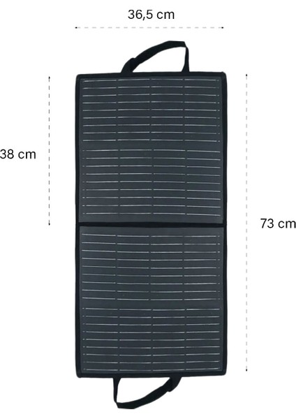 50W Katlanabilir Çanta Tipi Solar Güneş Panel Seti + Powerbank