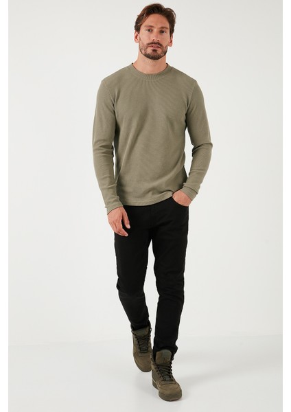 Pamuklu Bisiklet Yaka Slim Fit Basic Sweat Erkek Sweat 5905073 fiyatları