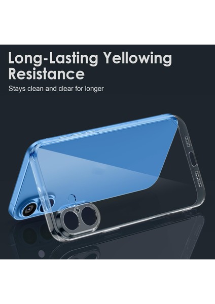 iPhone 16 Kılıf Şeffaf Silikon 3D Kamera Korumalı Tpu Slim Fit Tasarım Esnek Renksiz Kapak