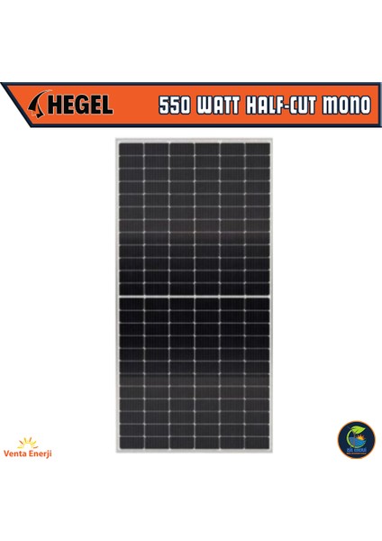 550 Watt Half-Cut Monokristal Güneş Paneli