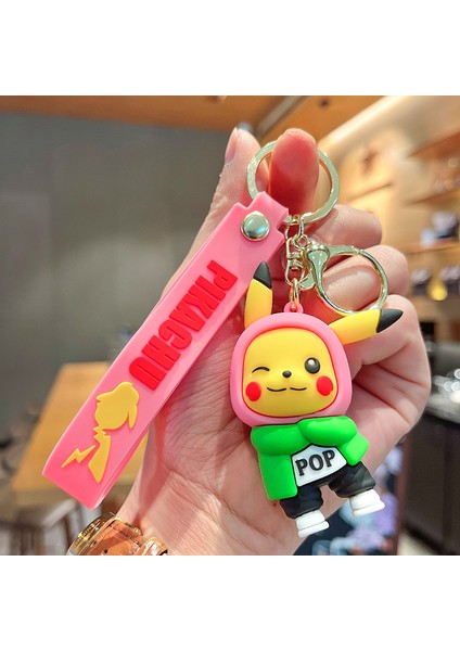 Yeşil Pikachu Pop Çanta Anahtarlığı Dekorasyonu Küçük Hediye (Yurt Dışından)