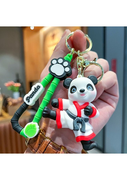 Beyaz Kung Fu Panda Çanta Anahtarlığı Dekorasyonu Küçük Hediye (Yurt Dışından)