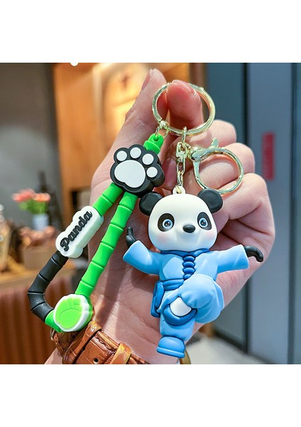 Mavi Kung Fu Panda Çanta Anahtarlığı Dekorasyonu Küçük Hediye (Yurt Dışından)