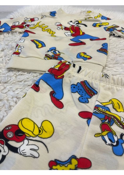 Erkek Bebek 2'li Kışlık Mevsimlik %100 Pamuk Ikili Alt Üst Takım Baskılı fiyatları