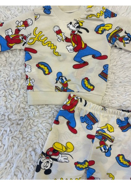 Erkek Bebek 2'li Kışlık Mevsimlik %100 Pamuk Ikili Alt Üst Takım Baskılı fırsatları