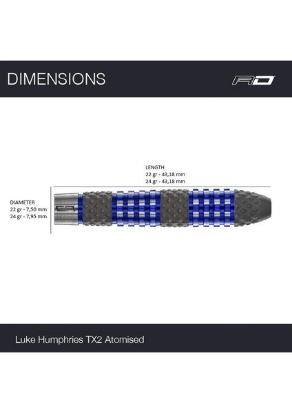 Luke Humphries Tx2 Atomised % 90 Tungsten Çelik Uçlu Dart Oku