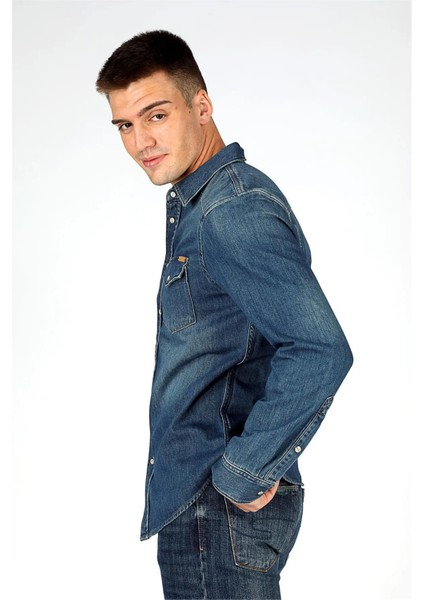 251 Lcm 141002 2199 Denım Wolker 1 Erkek Jean Gomlek fırsatları