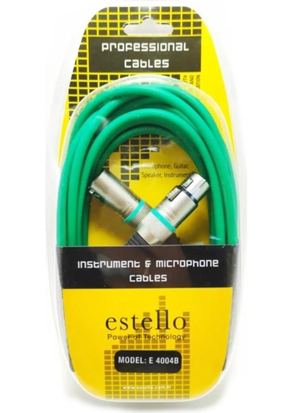 E4004B Erkek-XLR Dişi PVC Ara Kablo 6 mt