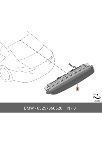 Bmw 5 G30 Üçüncü Fren Lambası Arka Iç F90, G38 Orjinal Bmw 63257360526, 02456869902 modelleri