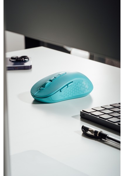 SM-BT08 USB Turkuaz 2in1 Bluetooth ve 2.4ghz Kablosuz Mouse 