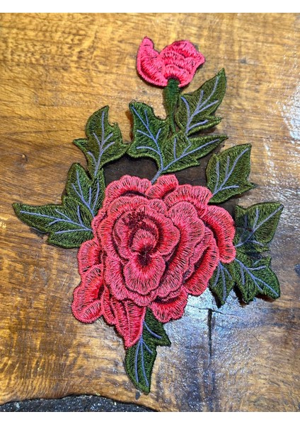 25X18 cm Nakış Işleme Kabartma Çiçek Aplike Dikiş Arma