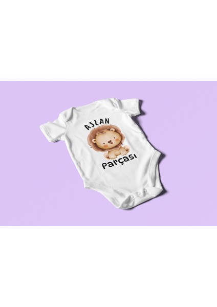 Aslan Parçası Bebek Body Kısa Kollu Badi Çıtçıtlı Zıbın Organik Pamuk fırsatları