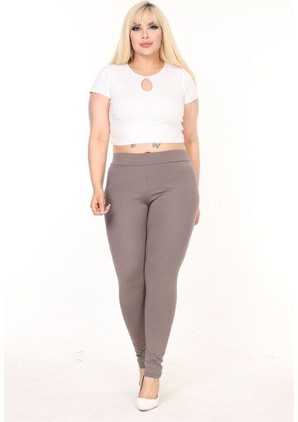 Esnek Büyük Beden Esnek Şardonlu Tayt 27A-2585