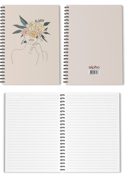 4'lü Spiralli Okul Defteri 60 Yaprak 4'lü Set - A5 Boy Çizgili 15 x 21 cm Çizgisel Kadın Set Defter fırsatları