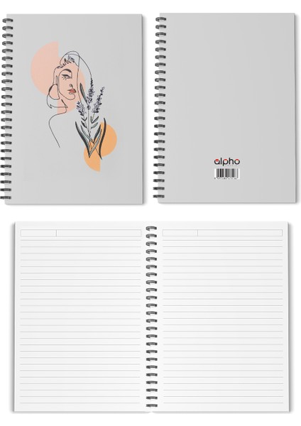 4'lü Spiralli Okul Defteri 60 Yaprak 4'lü Set - A5 Boy Çizgili 15 x 21 cm Çizgisel Kadın Set Defter indirimleri