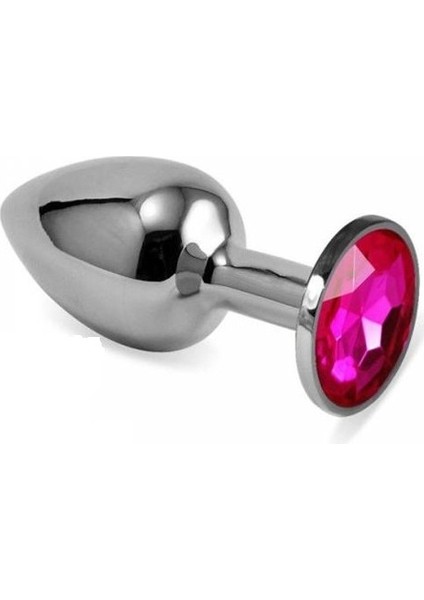 Lolita Shop Gümüş Metal Kırmızı Taşlı 7 Cm Lüks Anal Plug Ve Tıkaç