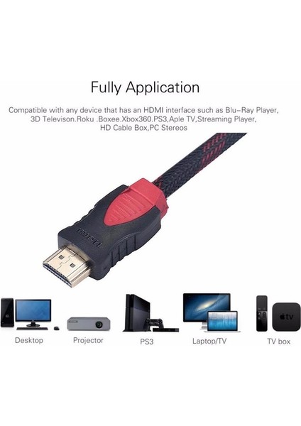 Hdmi Kablosu 15 Metre LCD Laptop 4K Fhd Ara Bağlantı Erkek-Erkek Tv Kablo Ps3 Ps4 Xbox fırsatları