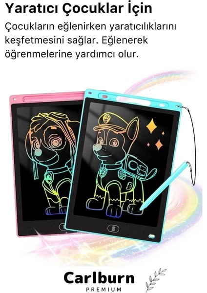 Premium LCD Ekranlı Kalemli Dijital Çizim Tableti Yazı Tahtası Boyama Resim Akıllı Tablet 12 Inc