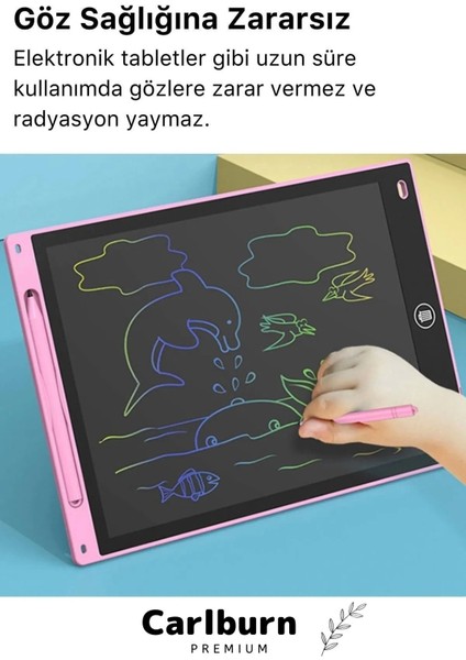 Premium LCD Ekranlı Kalemli Dijital Çizim Tableti Yazı Tahtası Boyama Resim Akıllı Tablet 12 Inc