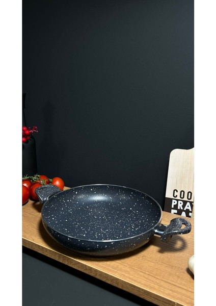 20 cm Çift Kulp Gri Granit Tava