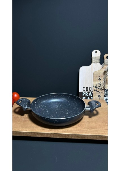 20 cm Çift Kulp Gri Granit Tava