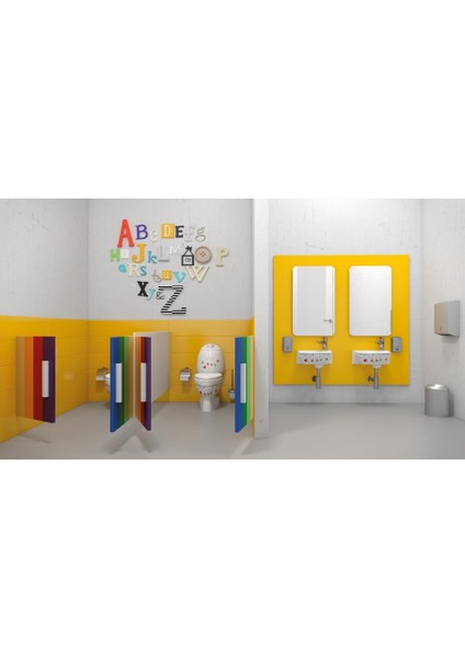 Çocuk Lavabo Beyaz Dekorlu 38CM