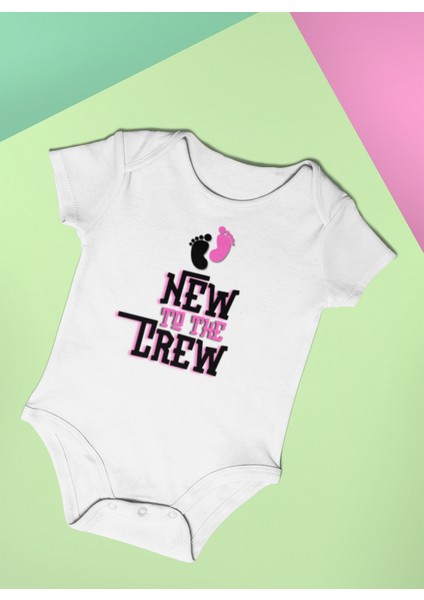 New To The Crew Bebek Body Kısa Kollu Badi Çıtçıtlı Zıbın Organik Pamuk