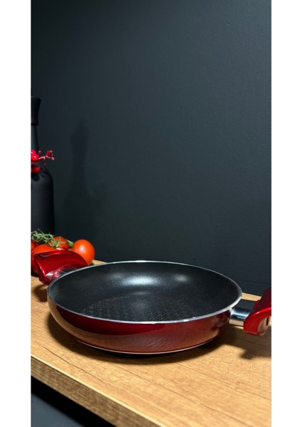 18 cm Çift Kulp Kırmızı Seramik Tava