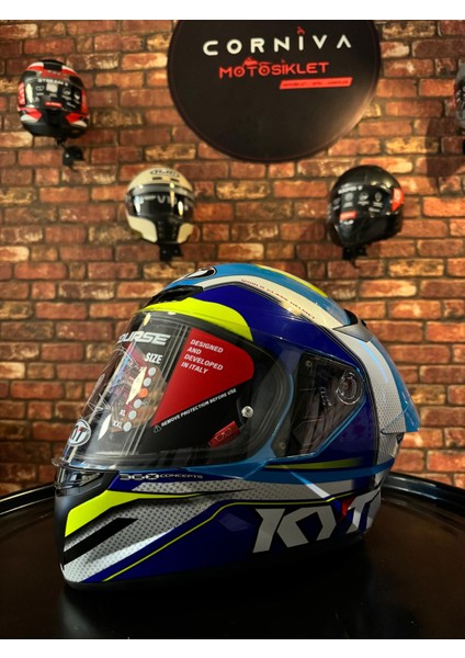 Kyt Tt-Course Kask Grand Prıx Açık Mavi Beyaz