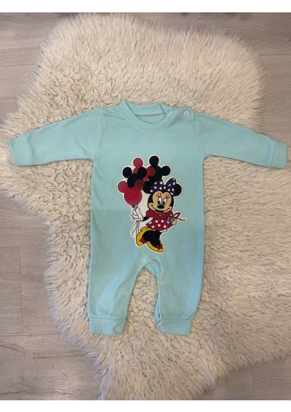 Kız Bebek Mevsimlik Uzun Kollu Bebe Yakalı %100 Pamuk Çıtçıtlı Kız Bebek Tulum 3-9 Ay