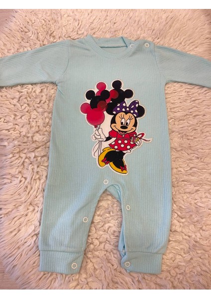 Kız Bebek Mevsimlik Uzun Kollu Bebe Yakalı %100 Pamuk Çıtçıtlı Kız Bebek Tulum 3-9 Ay