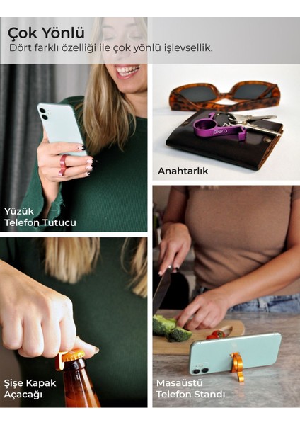 Telefon Standı, Serçe Parmak Sendromu ve El Sı Önleyici. Masaüstü Stand, Anahtarlık ve Açacak. fiyatları