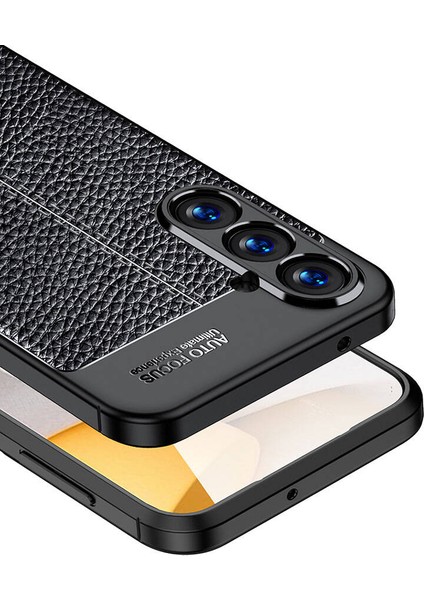 Samsung Galaxy A15 Kılıf Kamera Korumalı Firo Deri Dokulu Silikon