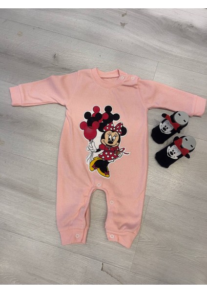 Kız Bebek Mevsimlik Uzun Kollu Bebe Yakalı %100 Pamuk Çıtçıtlı Kız Bebek Tulum 3-9 Ay