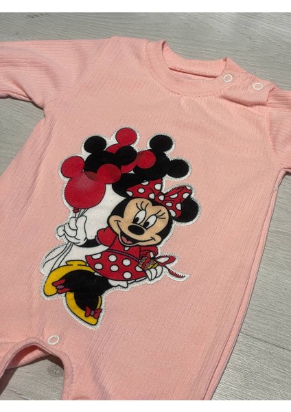 Kız Bebek Mevsimlik Uzun Kollu Bebe Yakalı %100 Pamuk Çıtçıtlı Kız Bebek Tulum 3-9 Ay